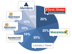 Investing for children view pie chart