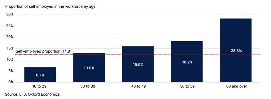 Fig. 1. Self-employed represent a higher proportion of older workers